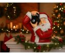 Voir la slide Décoration de Noël Père Noël en résine tenant un appareil photo, hauteur 22 cm.