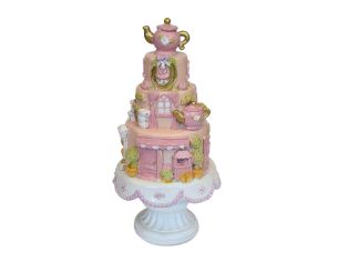 Décoration gâteau rose H 27 cm