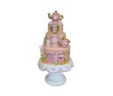 Voir la slide Gâteau décoratif rose sur pied théière sucrier dorés détails féeriques H27cm décoration Noël