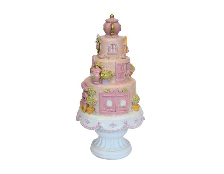 Décoration gâteau rose H 27 cm