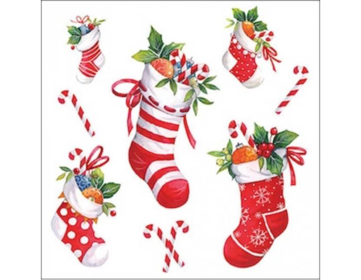 Serviettes de Noël chaussettes 33cm