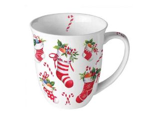 Mug de Noël chaussettes rouges 400ml