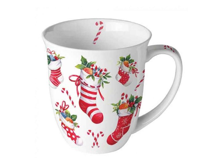 Mug de Noël chaussettes rouges 400ml