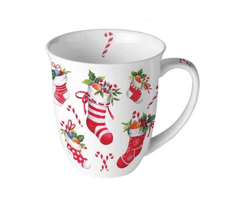 Mug de Noël chaussettes rouges 400ml