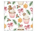See slide Serviettes de Noël cupcakes roses 33cm