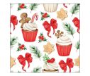 Voir la slide Serviettes de Noël cupcakes rouges 33cm