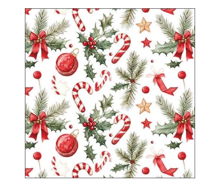 Serviettes Noël sucres d'orge 33cm