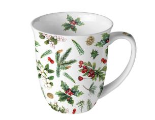 Mug de Noël décor houx 400ml