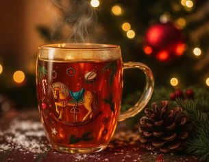 Tasse de Noël verre double paroi verre cheval 350ml