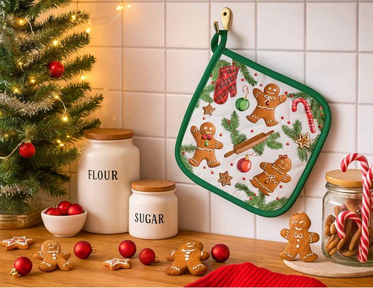 Manique pain d'épices vert 20 x 20 cm