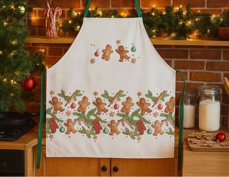 Tablier pain d'épices vert 85 x 70 cm