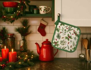 Manique houx baies rouges 20 x 20 cm