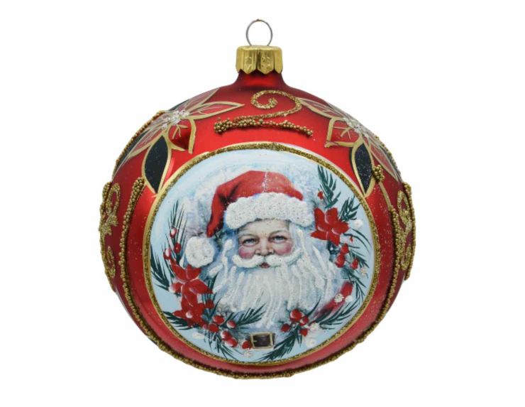 Boule de Noël Père Noël vintage D 10 cm