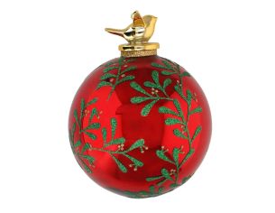 Boule de Noël rouge gui...