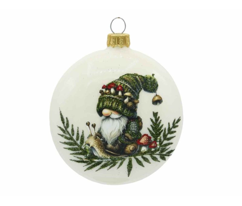Boule de Noël lutin forestier D 10 cm