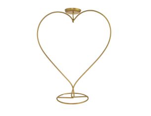 Support boule de Noël coeur bougeoir H 30 cm