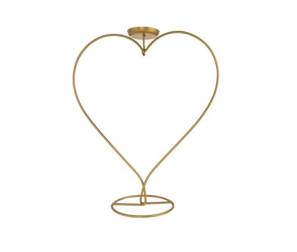 Support boule de Noël coeur bougeoir H 30 cm