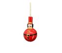 Voir la slide Suspension céramique rouge casse-noisette cloche corps rond tête chapeau rouge moustache noire ceinture dorée H11cm