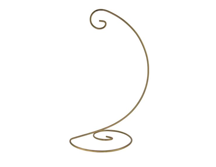 Support boule de Noël spirale doré H 30 cm