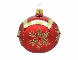 Boule de Noël rouge flocon...