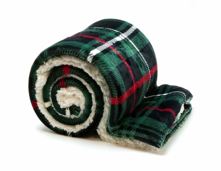 Plaid de Noël tartan vert 150x200 cm