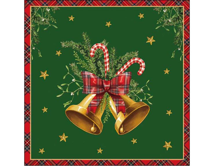 Serviettes de Noël rouges vertes 33cm
