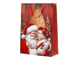 Sac cadeau Père Noël et Mère Noël H 42 cm