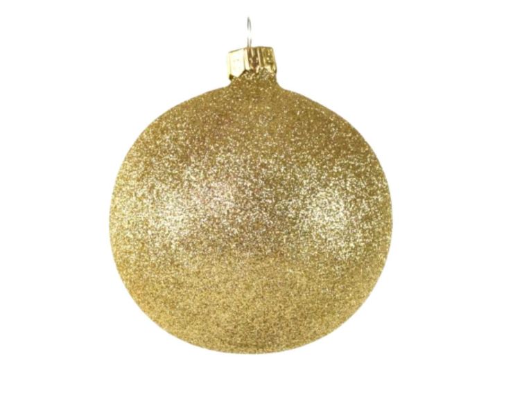 Boule de Noël dorée pailletée 8 cm