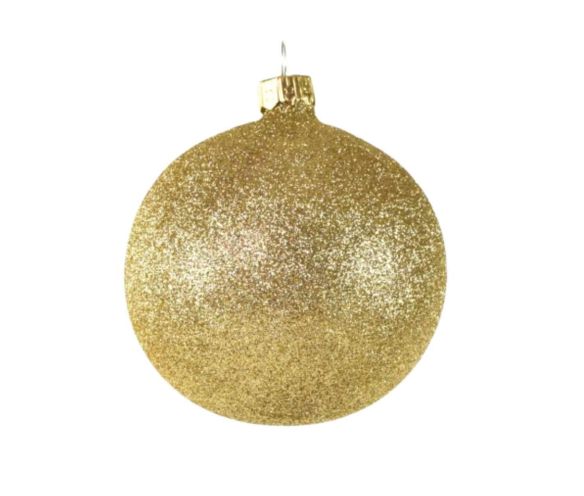 Boule de Noël dorée entièrement pailletée D8cm