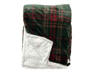 Plaid de Noël tartan vert rouge 150x200 cm