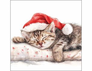 Serviettes de Noël chaton...
