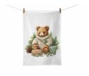 Voir la slide Essuie coton blanc ourson pull tricot cadeaux feuillage pommes de pin Noël 50x70cm