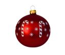 Voir la slide Boule de Noël rouge mat verre sucres d'orge étoiles blanches D8cm