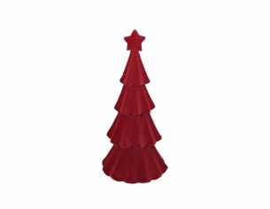 Sapin décoratif bordeaux velours H 29 cm