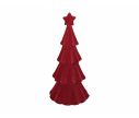 Voir la slide Sapin décoratif H39cm en velours floqué bordeaux, étoile au sommet, finition monochrome douce et mate