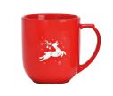 Voir la slide Grand mug porcelaine rouge Noël renne blanc stylisé flocons XL 820ml