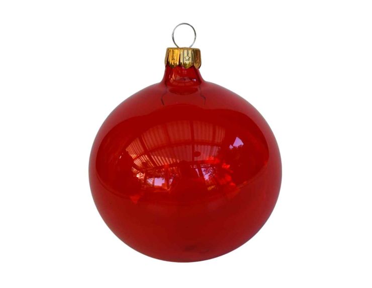 Boule de Noël rouge transparente D 8cm