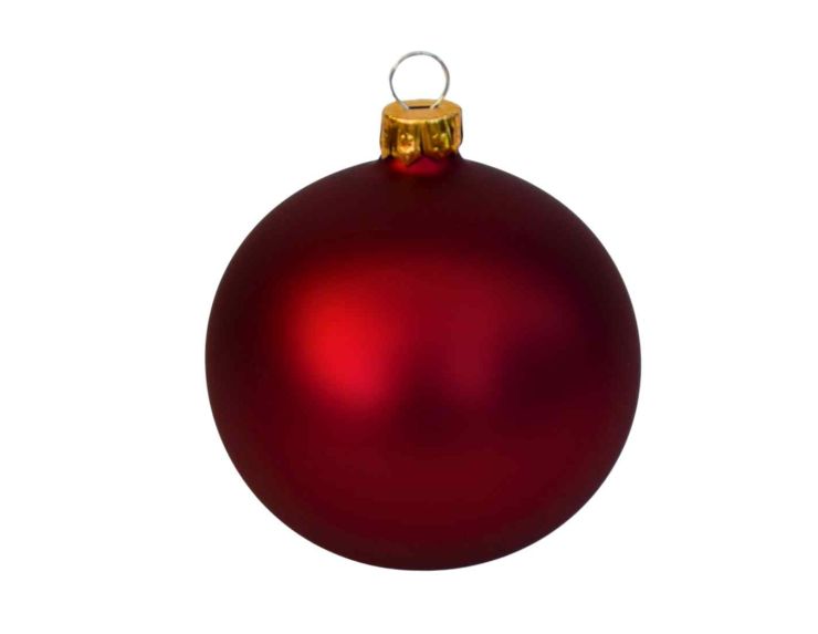 Boule de Noël bordeaux mat verre D 8cm