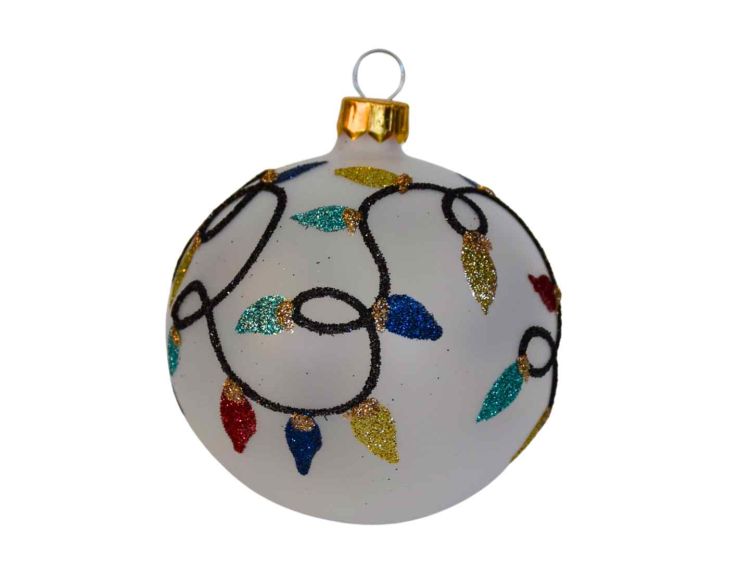 Boule de Noël guirlandes verre D 8 cm