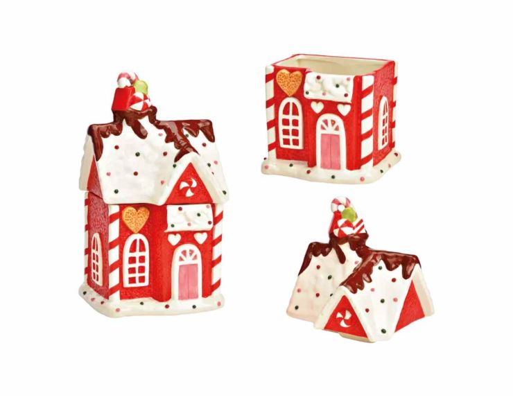 Boîte maison pain d'épices rouge H 27 cm