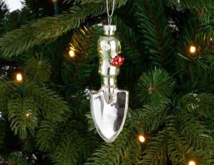 Suspension pelle  de jardin verre H 11cm