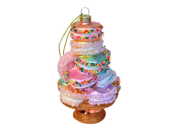 Suspension de Noël cupcake multicolore en verre,