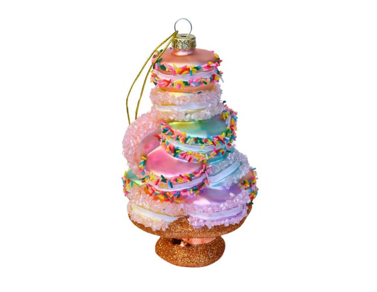 Suspension de Noël cupcake multicolore en verre,
