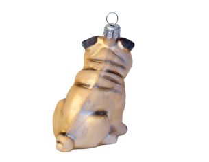 Suspension bouledogue en verre H 10cm