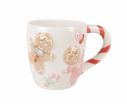 Voir la slide Mug céramique blanc Noël bonhommes pain d'épices relief anse candy cane rouge blanc 400ml