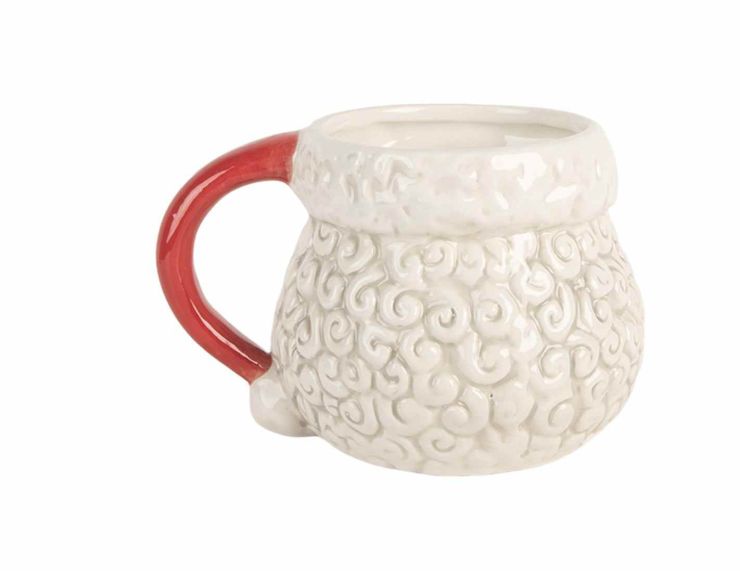 Grand mug de Noël en céramique 550 ml en forme de visage du Père Noël,