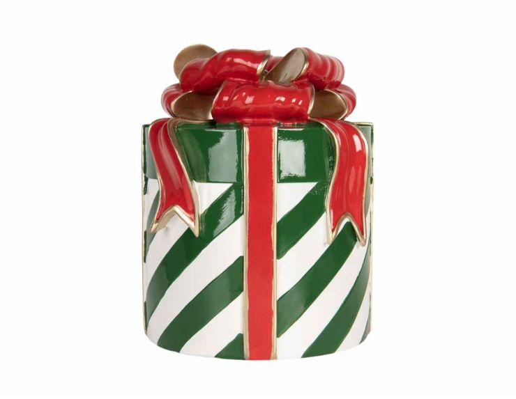 Décoration de Noël cadeau vert H 25cm