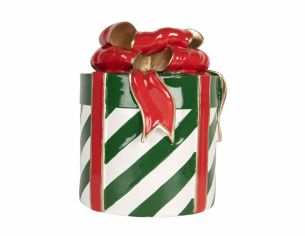 Décoration de Noël cadeau vert H 25cm