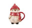 Voir la slide Mug céramique Noël hibou bonnet rouge écharpe festive couvercle 500ml