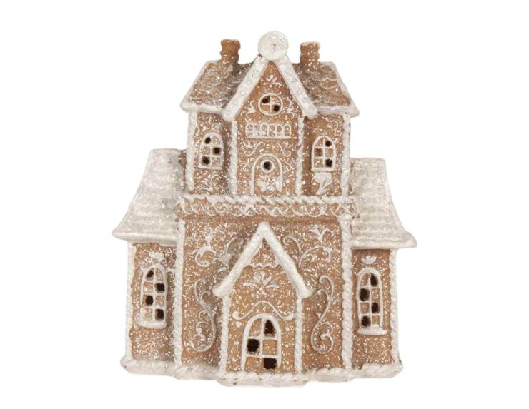 Maison pain d'épices décorative H 20cm LED